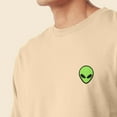 thumbnail image 5 of Dalix Alien Embroidered Cotton Classic Fit Long Sleeve Crewneck Tee Shirt Mens in Soft Cream 3XL XXX-Large, 5 of 5