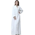 thumbnail image 2 of Zipper Bathrobe For Womens Flannel Fleece Robes Winter Warm Housecoat Nightgown, 2 of 3