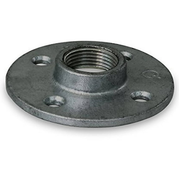 Supply Giant BMFL0112 Black Malleable Floor Flange with Four Screw Holes, 1-1/2"