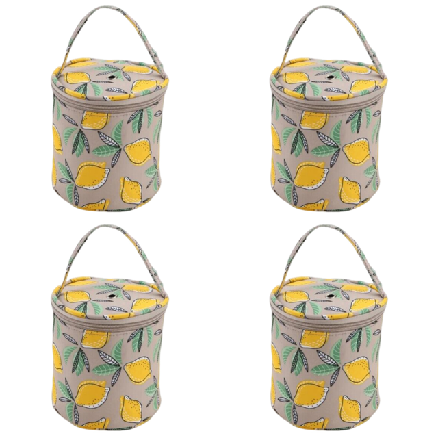 Bolsa de almacenamiento de lana de lana Crochet Organizador de embarcaciones a prueba de agua Amarillo abierto