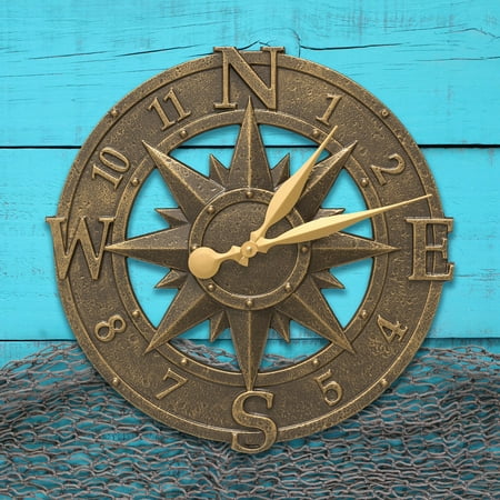 Whitehall Compass Rose 16 in. Outdoor Wall Clock - Walmart.com