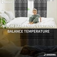 thumbnail image 5 of Grey Black Boho Blackout Curtains for Bedroom/Living Room, Thermal Insulated Kitchen Curtains, Vintage Ethnic Tribe Abstract Art Grommet Darkening Window Treatment Drapes 42"x84"x2, 5 of 8