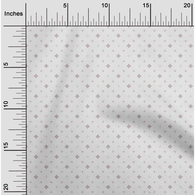 oneOone Silk Tabby Light Brown Fabric Dot & Square Shape Geometric Craft Projects Decor Fabric Printed by The Yard 42 Inch Wide