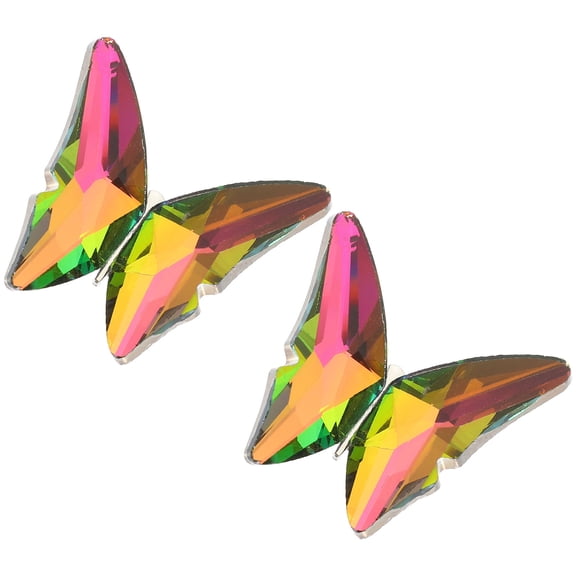 HAMPPLIES 2Pcs Shiny Applique Patch Decorative Butterflies Clothing Ornament Crystal DIY Projects