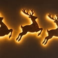 thumbnail image 6 of 12 Pack Wooden Reindeer Wall Lights, 7 In Warm LED Backlit Christmas Wall Decor for Living Room, Bedroom and Holiday Home Display, 6 of 7