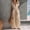 Khaki, variant on Women's Resort Jumpsuit, Casual Loose Wide Leg With Zip-Up Front & Stand Collar, Short Sleeve Vacation One-Piece With Belt White XL