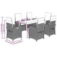 thumbnail image 2 of vidaXL 7 Piece Patio Dining Set with Cushions Brown Poly Rattan, 2 of 10