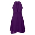 thumbnail image 6 of Elainilye Fashion Dresses for Women 2024 Summer Round Neck Sleeveless Chiffon Double Layer Ruffles Pencil Dress Prom Dress,Purple, 6 of 8