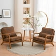 thumbnail image 2 of Sesslife Modern Accent Chair, Armrest Upholstered Single Lounge Chair, Leisure Chair Reception Chair for Living Room, Bedroom, Reading Room, Brown, 2 of 7