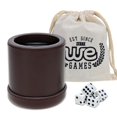 thumbnail image 1 of WE Games Professional Dark Brown Leather Dice Cup Set - 5 Dice for 10 Games, 1 of 10