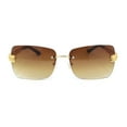 thumbnail image 2 of Mens Rimless Luxury Metal Jewel Chain Link Arm Fashion Sunglasses Gold - Brown, 2 of 4