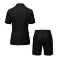 thumbnail image 6 of JFOPQVSM Men's Suit Set 2 Piece Short Sleeve Jacket and Shorts Thin Lightweight Leisure Suit Loose Short Trousers Elastic Waist Casual Summer Suit Streetwear, 6 of 7
