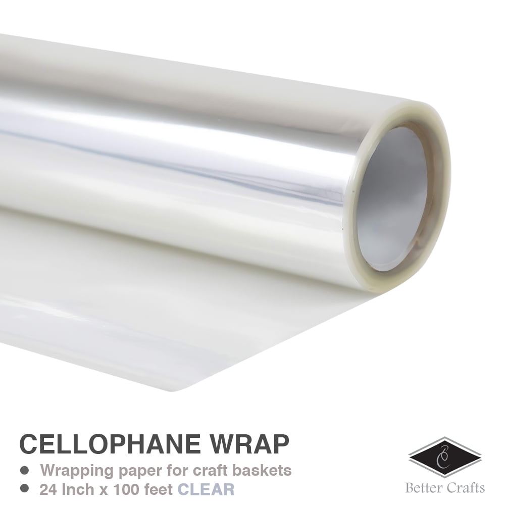 Cellophane Wrap 24"Inch x 100'Ft Mylar Sheet Cellophane Roll Great