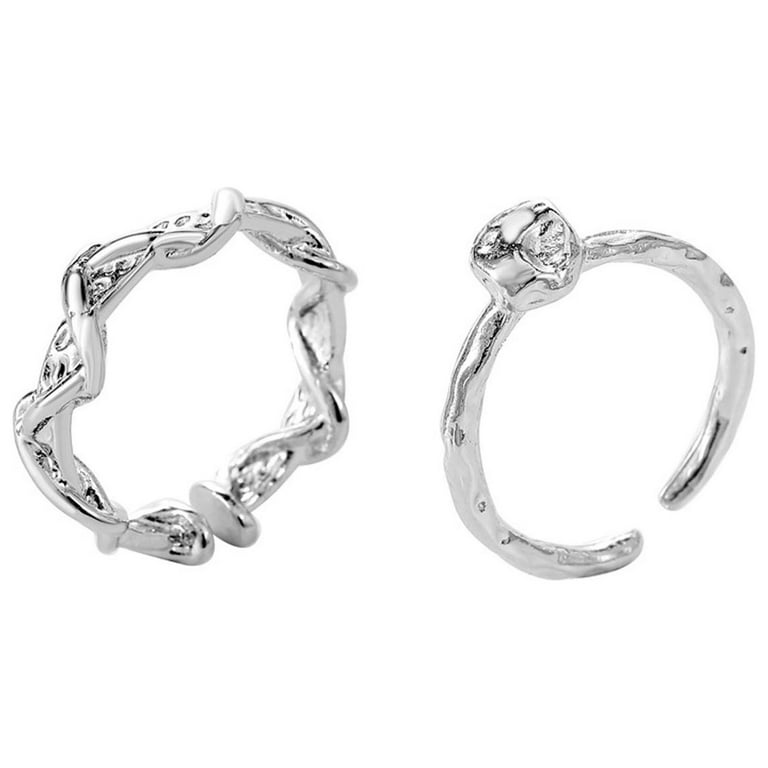 Apmemiss Wholesale Irregular Ring Two-piece Personality Versatile Index Ring And Fashionable Finger Jewelry