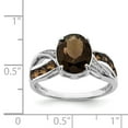 thumbnail image 2 of Sterling Silver Rhodium Diam. & Smoky Quartz Ring - Size 9, 2 of 2