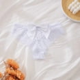 thumbnail image 2 of Hduncf Womens Trendy Underwear Lace Bow Thongs Lingerie Breathable Brief Cheeky Ladies Underwear Panties White L, 2 of 5