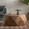 thumbnail image 2 of Triple Tree Modern Durable Concave and Convex MDF Coffee Table, Natural 38" Emboss, 2 of 9