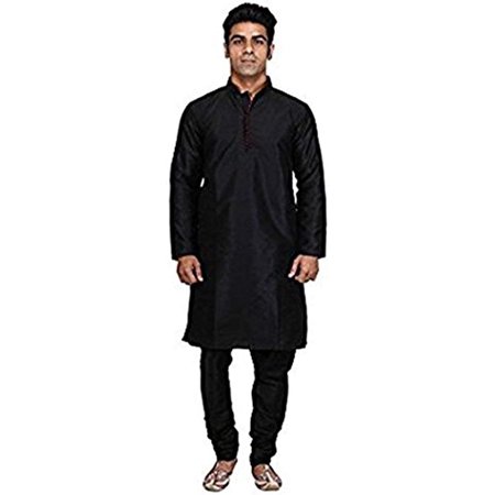 

Royal Kurta Men s Silk Blend Kurta & Churidaar Set Black