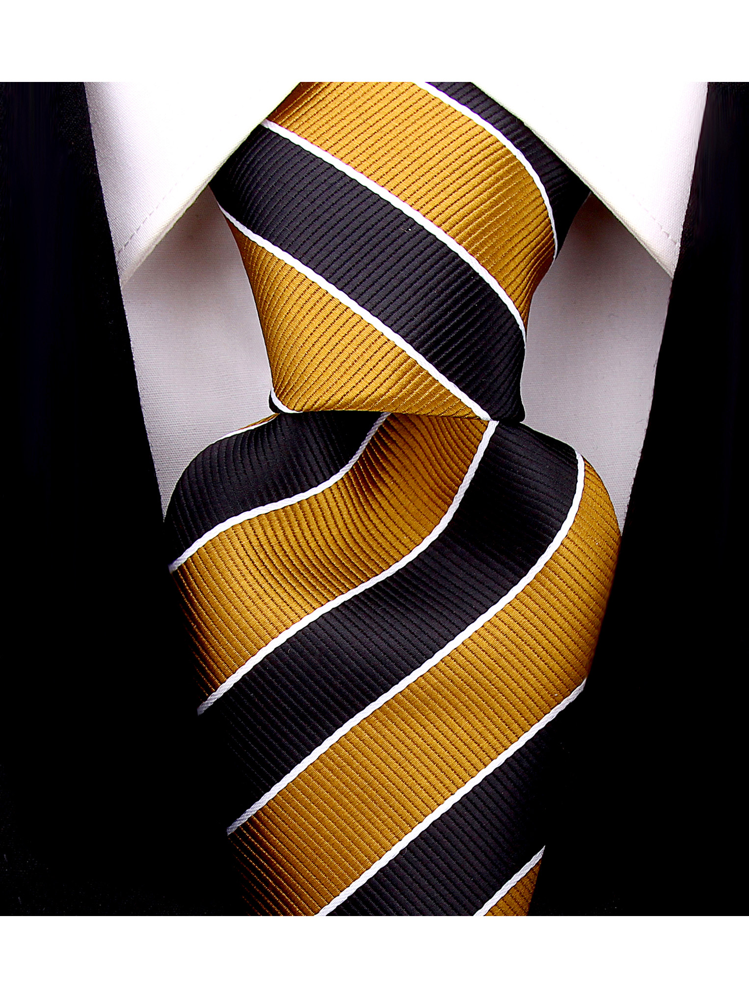 Scott Allan Classic Men's Tie Black Gold Tie