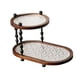 thumbnail image 1 of Organizador de encimera de baño de 2 niveles, soporte de exhibición retro, organizador de maquillaje para escritorio Begonia, 1 of 9