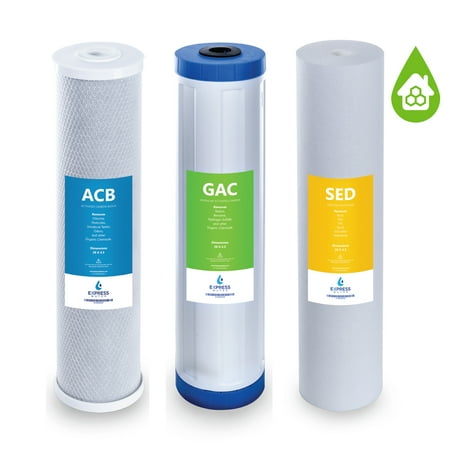 5 Carbon Cartridge (Express Water – Whole House Water Filter Set – 3 Stage Filtration Replacement Kit – Sediment, Coconut Shell Carbon High Capacity Cartridge – 5 Micron – 4.5” x 20”)