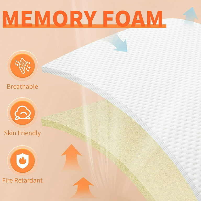 DolaDola 2 Inch Memory Foam Lash Bed Mattress Topper Massage/Spa Table Pad  with Removable Cover Non Slip Portable Floor Mattress Pad Foldable Sleeping  Pad for Travel with Elastic Bands 