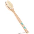 thumbnail image 1 of Body brush for wet or dry brushing with long wooden handle, 1 of 5