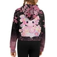thumbnail image 2 of Chaqlin Cute Axolotl Cherry Blossom Quarter Zip Up Sweatshirts for Kids with Pocket Oversize Plus Size Cozy Sweatshirt for Camping Fishing Weekend Size 13-14, 2 of 7