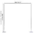 thumbnail image 6 of Wedding Arch Stand with Base Steel Square Arch Backdrop Artificial Flower Row Stand Modern Arch Frame for Weddings (118" x118", Silver), 6 of 13