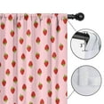 thumbnail image 4 of Blackout Kids Curtains,Red Strawberry Plants Fruit Pink Pattern Childrens Insulated Curtains Set Of 2,Bedroom Essentials,Toddler Room Decor 42"x54", 4 of 5