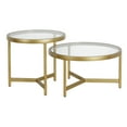 thumbnail image 3 of Evelyn&Zoe Quentin 30" Wide Round Coffee Table in Brass, 3 of 7