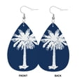 thumbnail image 2 of Faux Leather Teardrop Earrings South Carolina Flag Printed Dangle Earrings Lightweight Drop Earrings, 2 of 6