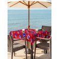 thumbnail image 3 of Outdoor Tablecloth with Umbrella Hole for Patio/Picnic/Party/Camping, Independence Day Waterproof Table Cloth Square Cover Washable, America Red Blue Stars Anniversary (54"x 54"), 3 of 9