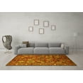 thumbnail image 3 of Ahgly Company Machine Washable Indoor Square Oriental Yellow Industrial Area Rugs, 3' Square, 3 of 4