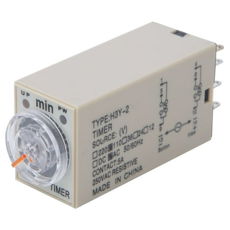 Riousery H3Y-2 Time Relay 8-Pin High Accuracy Adjustable Digital Timer Electrical System Relay, 110VAC, 0-5 Minutes Delay, Power-On Delay Mode, 2.75 inches / 7 cm Length