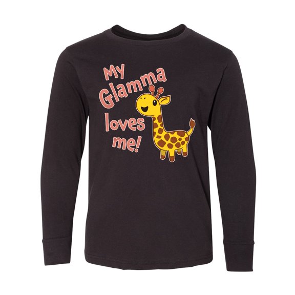 Inktastic My Glamma Loves me- cute giraffe Long Sleeve Youth T-Shirt