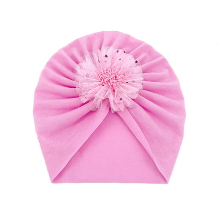 

TOWED22 Toddler Kids Boys Girls Stretch Soild Flower Breathable Hat Caps Headwear Kids Hats Boys Pink