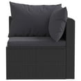 thumbnail image 4 of vidaXL 4 Piece Patio Sofa Set with Cushions Poly Rattan Black, 4 of 6