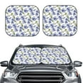 thumbnail image 2 of Xecao Blue Flax Flowers for Foldable Car Sun Shades (2-Pack) offer sun protection with an easy-fold design for convenient windshield shading., 2 of 7