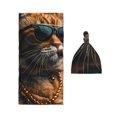 Pofeuu Dapper Cat in Sunglasses Print Newborn Swaddle Blanket with
