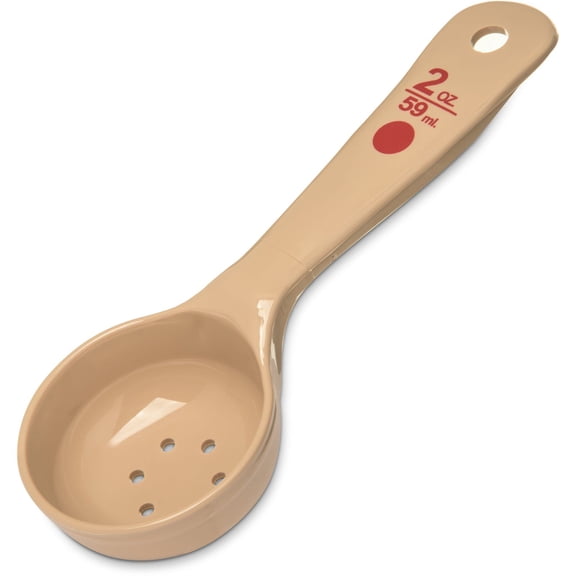 Carlisle Measure Miser Perforated Short Handle Spoon, 2oz, Beige