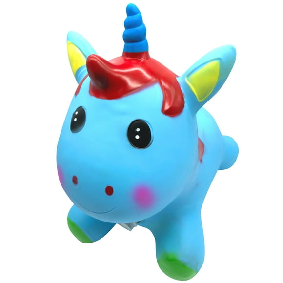 Brincolin Montable Inflable Musical Niños Unicornio Ecobaby Original Azul