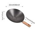 thumbnail image 3 of zhangmingg Small Stainless Steel Outdoor Camping Wok with Wooden Handle for High Temperature Non Stick Cooking, 3 of 8
