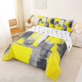 thumbnail image 2 of Homewish Yellow Watercolor Square Full Size Comforter Sets,Vintage Abstract Artwork Bedding Comforter Set,Polkadot Reversible,3pcs,1 Comforter and 2 Pillowcases, 2 of 7