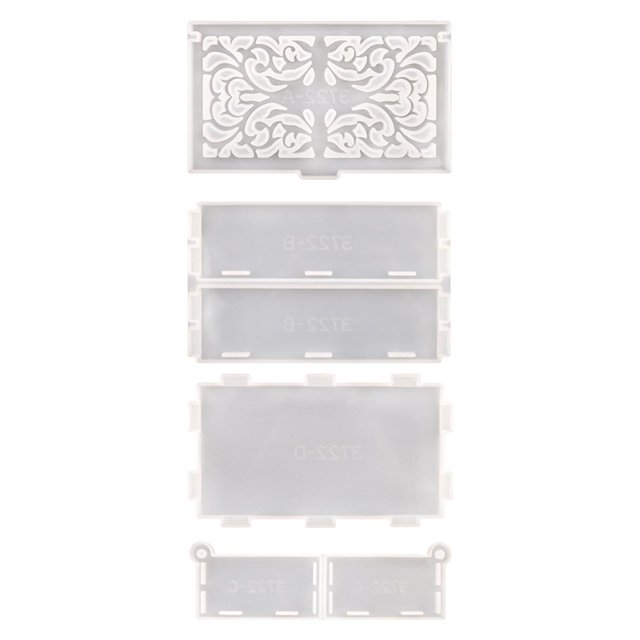 Abbracc Keys Holder Storage Box Organizer Mold Epoxy Resin Mold Jewelry Trinket Container Tissue Box Casting DIY Crafts Making Box