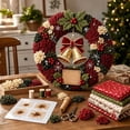 thumbnail image 6 of 3D Fabric Poke Wreath DIY Kit, Bell Pattern Punch Art Craft Set, Beginner-Friendly Xmas Wall Hanging Decor for Front Door Window Home Party, 6 of 7