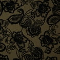thumbnail image 3 of Zelouf Cassidy Floral Paisley Flocked Yoryu  , Sewing, DIY, Crafts Fabric by the Yard, Olive/black, 20 Yard, 3 of 3