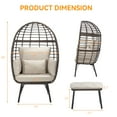 thumbnail image 6 of MeetLeisure Outdoor / Indoor Egg Chair with Ottoman & Cushions,Beige, 6 of 7