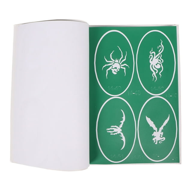 Temporary Stencil Book, Temporary Stencils PVC 100pcs Pattern Reusable Different Long Lasting Exquisite For Body For Kids Book 9,Book 10,Book 14