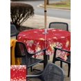 thumbnail image 4 of Outdoor Tablecloth with Umbrella Hole and Zipper, Red Snowflake Christmas Square Table Cloth 60x60 Inch Waterproof Tablecloth, Xmas Snowflake Winter Modern Art Picnic Table Cover for Patio Camping, 4 of 7